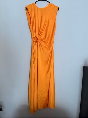 House of Harlow 1960 Vibrant Orange Maxi Dress with Side Ring
